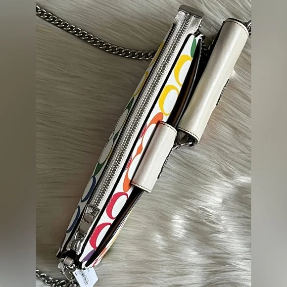 C4697 - Coach Poppy Crossbody in Rainbow Signature Canvas - Picture 7 of 15